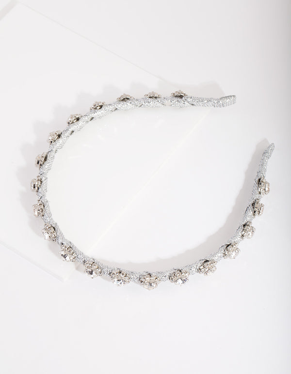Silver Thread Wrapped Diamante Headband