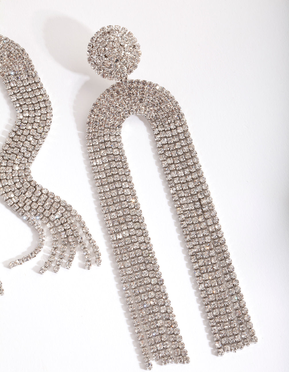 Silver U Cupchain Drop Earrings