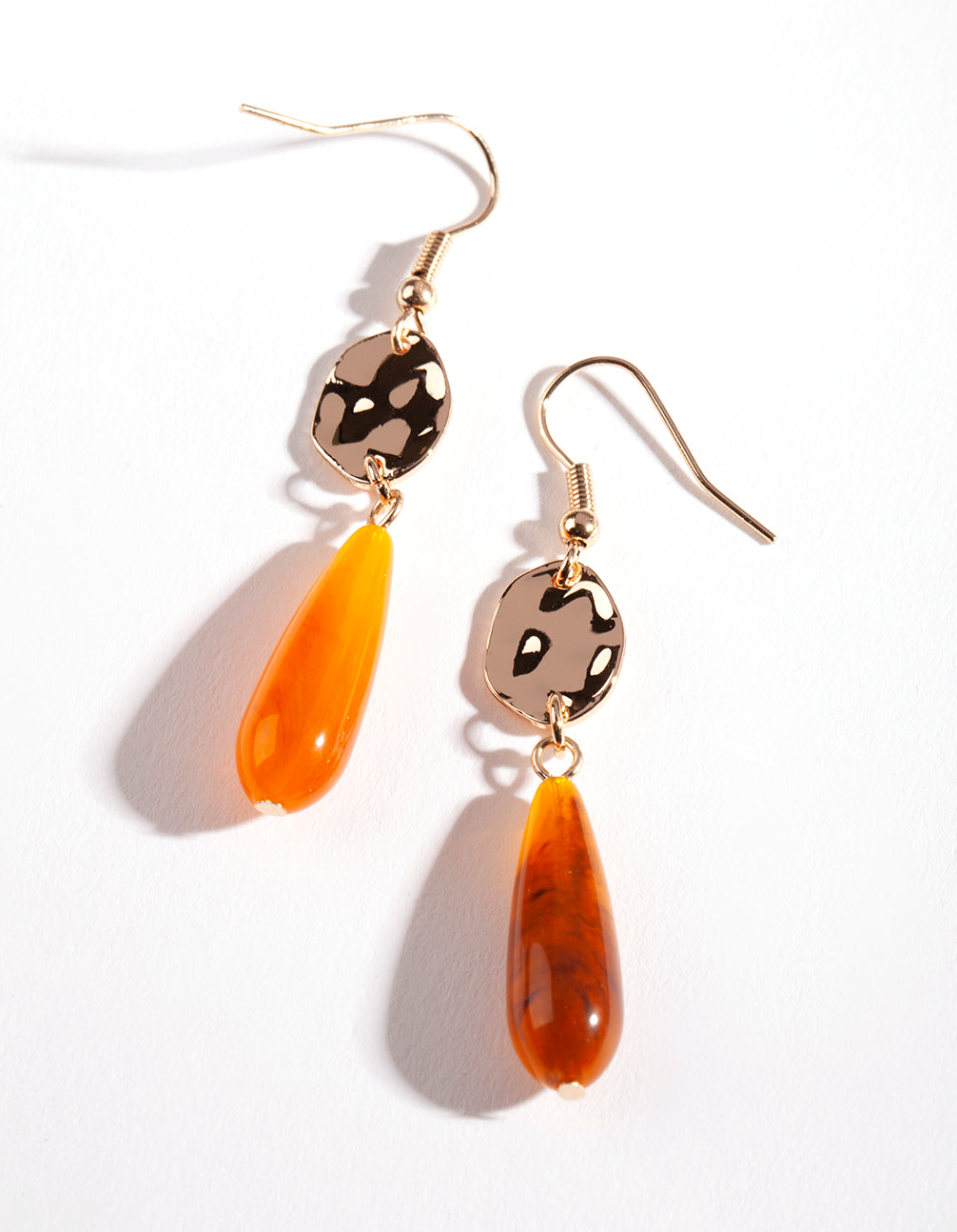 Gold Long Beaded Drop Earrings