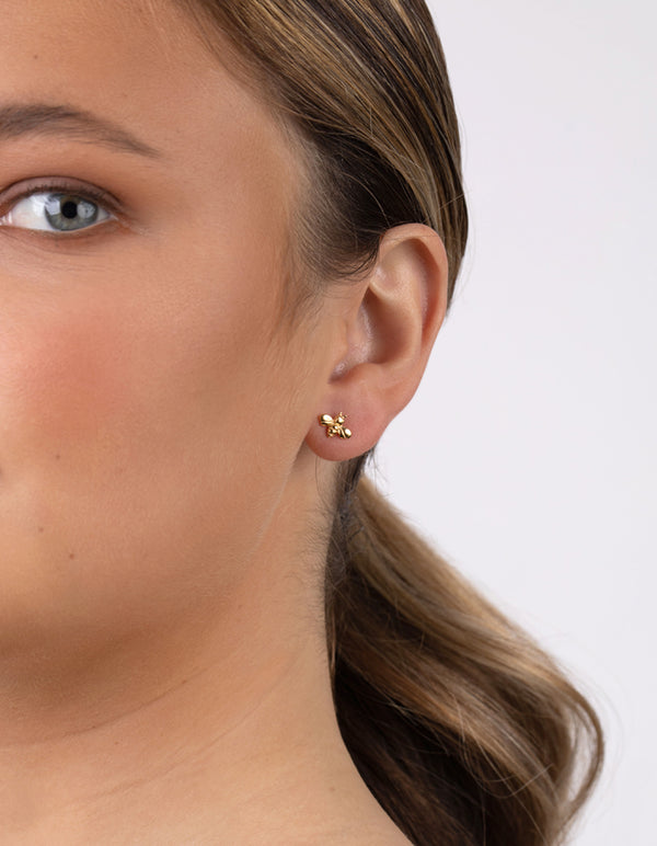Gold Plated Sterling Silver Bee & Hoop Earring Pack