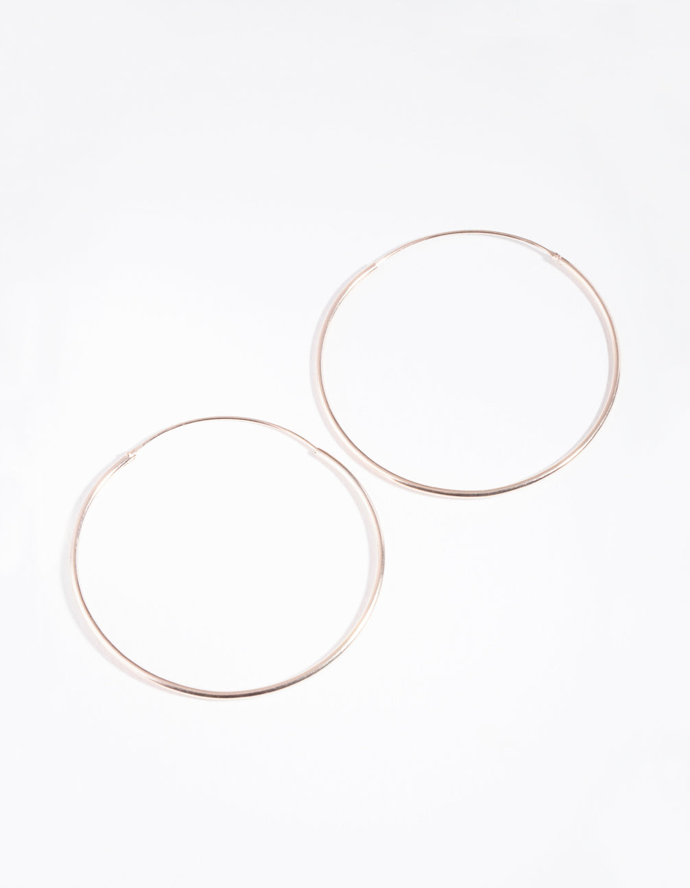 Rose Gold Plated Sterling Silver 40mm Plain Hoop Earrings