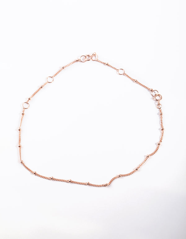 Rose Gold Plated Sterling Silver Satellite Bracelet/Anklet