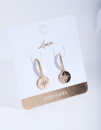 Gold Plated Diamante Starburst Drop Earrings - link has visual effect only