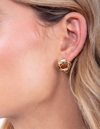 Gold Plated Knot Stud Earrings - link has visual effect only