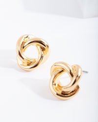 Gold Plated Knot Stud Earrings - link has visual effect only