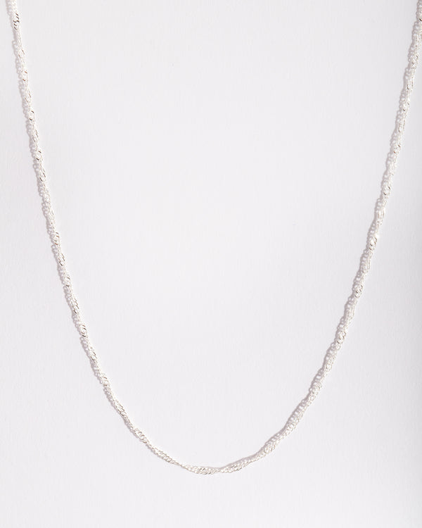 Sterling Silver Singapore Chain 45cm Necklace