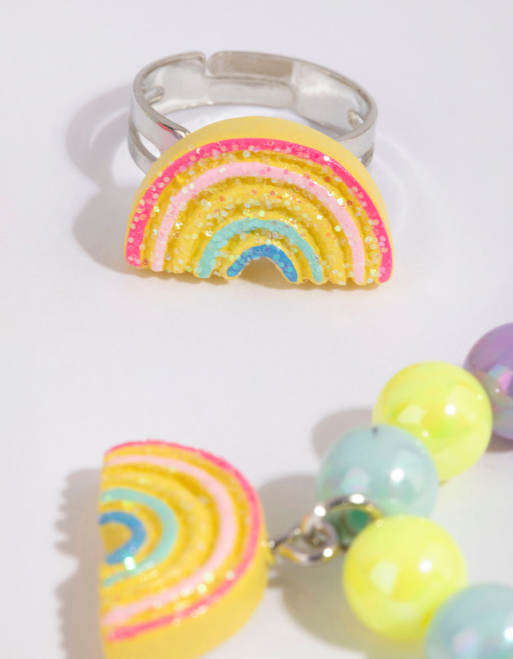 Kids Rainbow Bead Mixed Jewellery Set