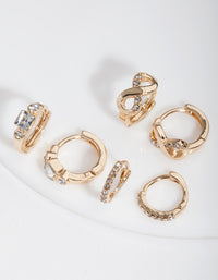 Gold Huggie Hoop Earring Stack Pack - link has visual effect only