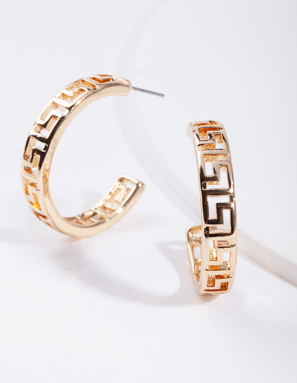 Gold Cut-Out Hoop Earrings