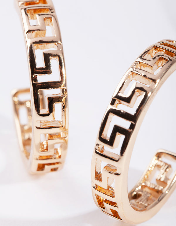 Gold Cut-Out Hoop Earrings