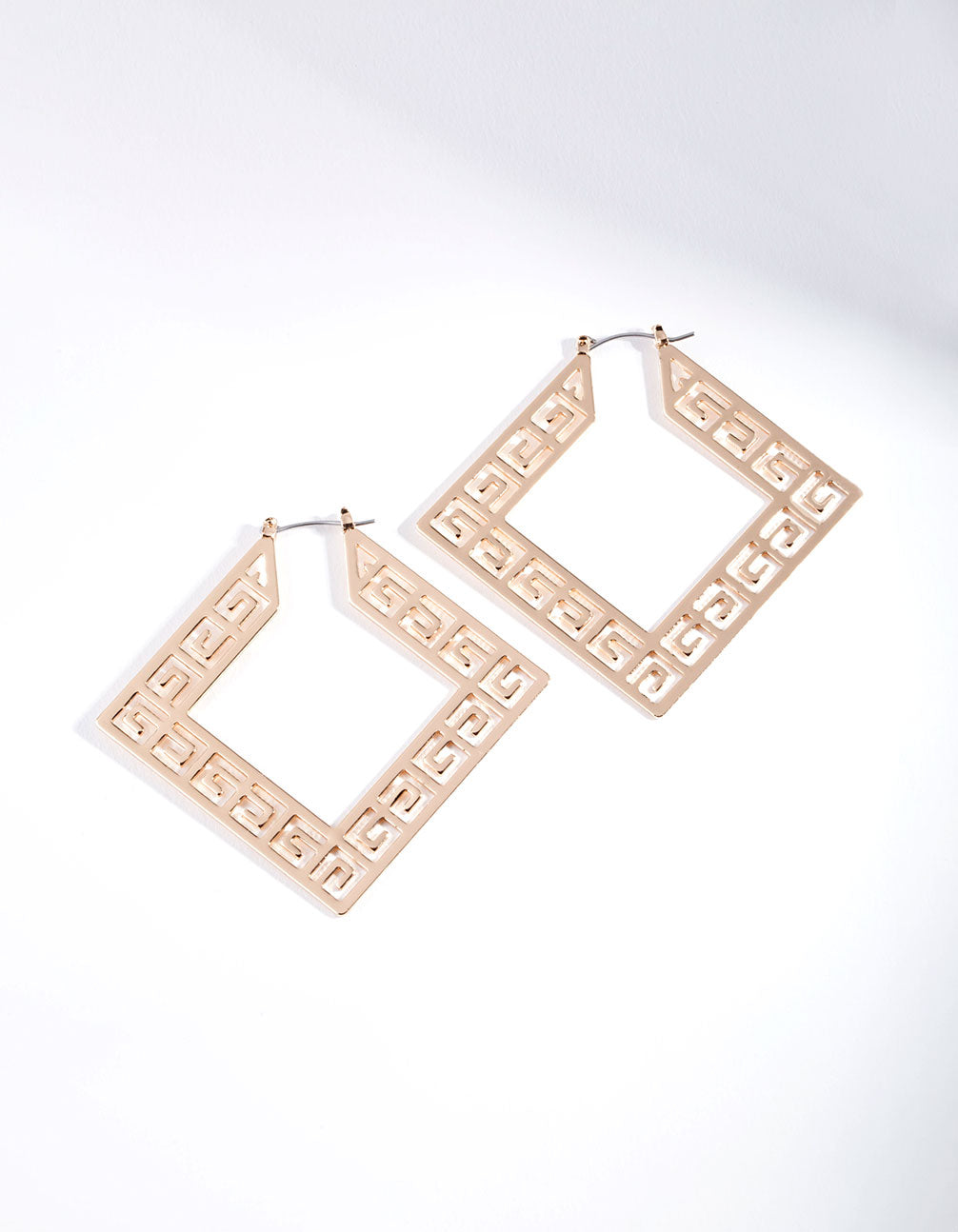 Gold Square Geometric Hoop Earrings