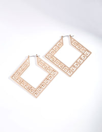 Gold Square Geometric Hoop Earrings - link has visual effect only