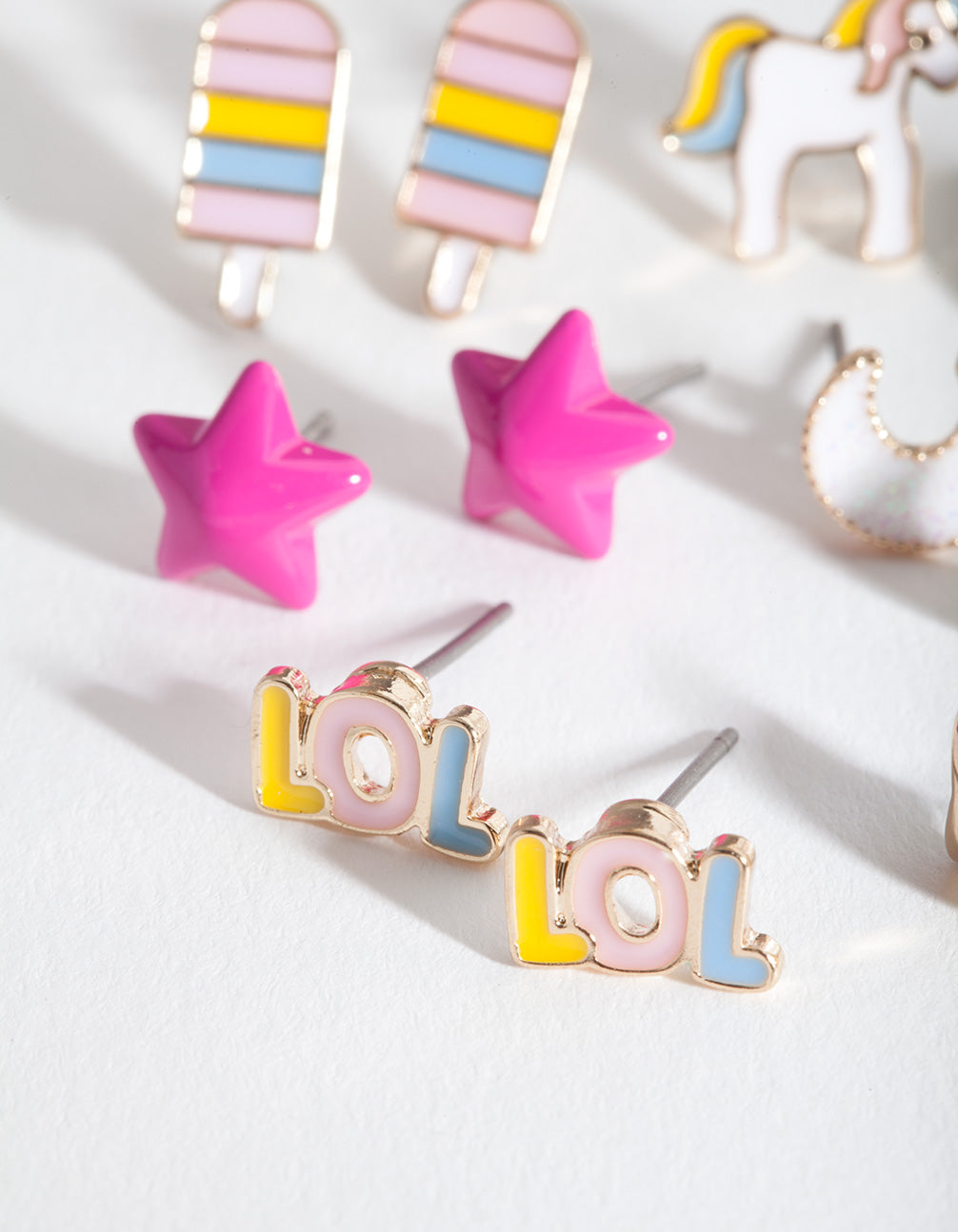 Kids Unicorn Mix Stud Earring 6-Pack