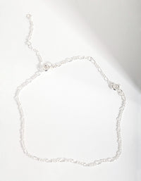 Sterling Silver Wide Chain Bracelet Anklet - link has visual effect only