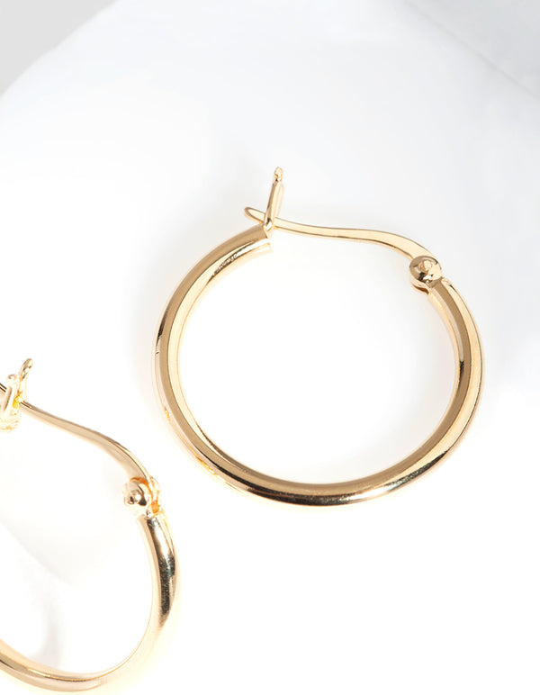 Gold Plated Sterling Silver Hoop Earrings