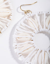 White Shell Disc Drop Earrings - link has visual effect only