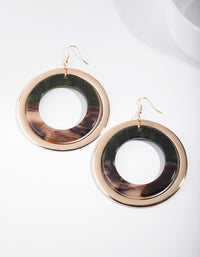 Green Gold Double Circle Earrings - link has visual effect only