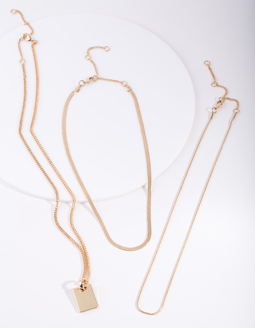 Gold Plated Necklace Trio