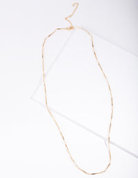 Gold Plated Long Rectangle Necklace - link has visual effect only