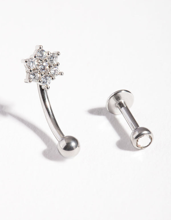 Surgical Steel Cubic Zirconia Cartilage Earring Pack