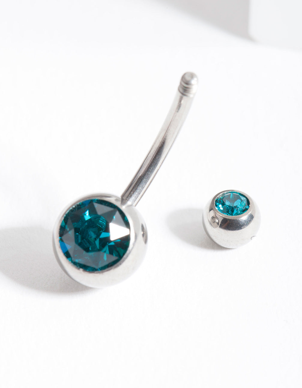 Surgical Steel Green Stone Belly Bar