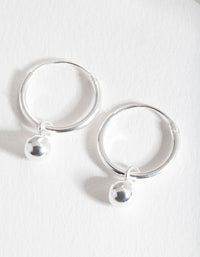 Sterling Silver Mini Bead Hoop Earrings - link has visual effect only