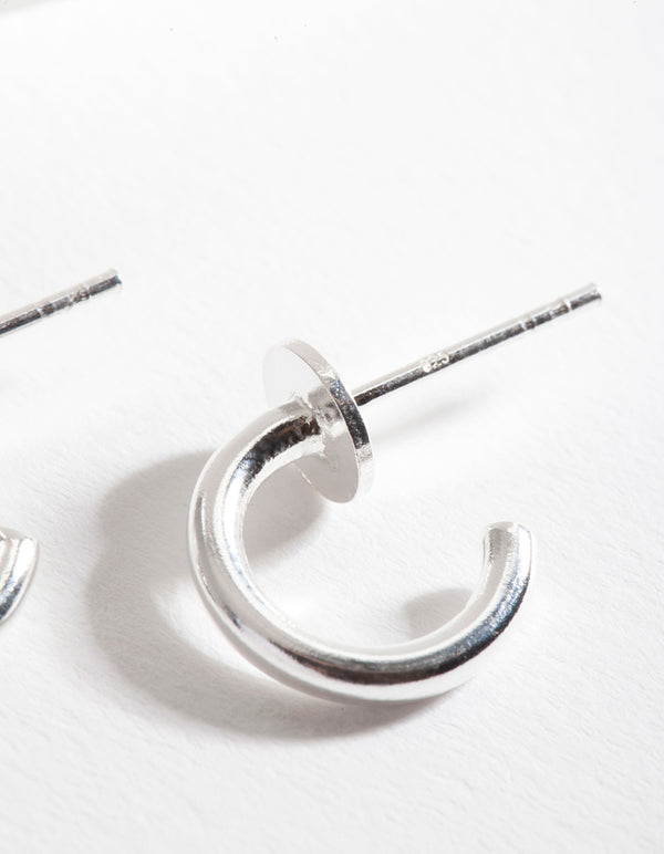 Sterling Silver Open Third Hoop Earrings