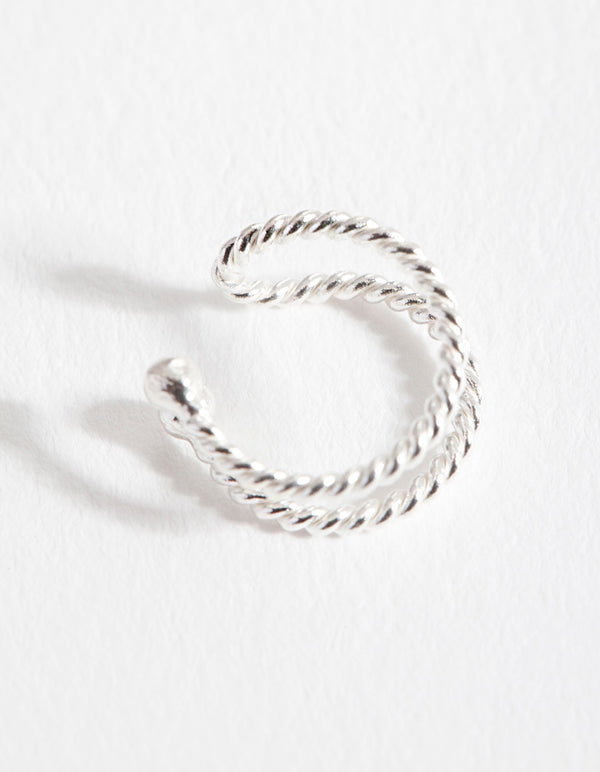 Sterling Silver Rope Ear Cuff