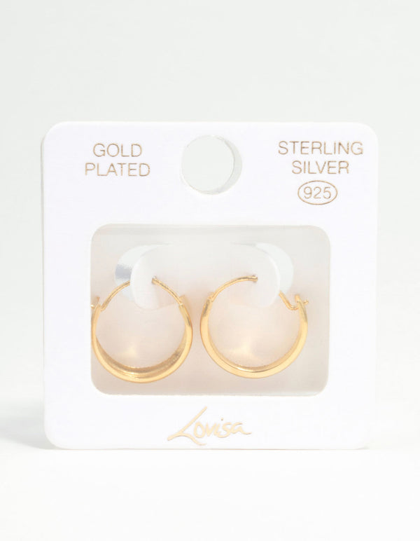 Gold Plated Sterling Silver Chunky Hoop Earrings