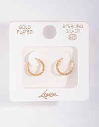 Gold Plated Sterling Silver Mini Twist Hoop Earrings - link has visual effect only