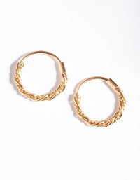 Gold Plated Sterling Silver Mini Twist Hoop Earrings - link has visual effect only