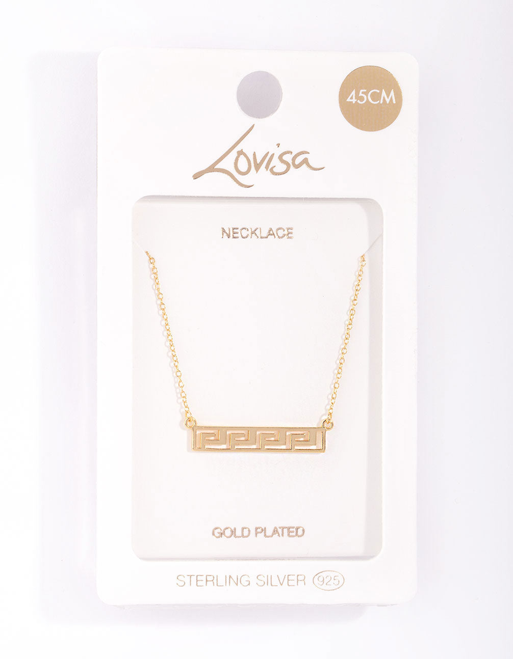 Gold Plated Sterling Silver Geometric Bar Necklace