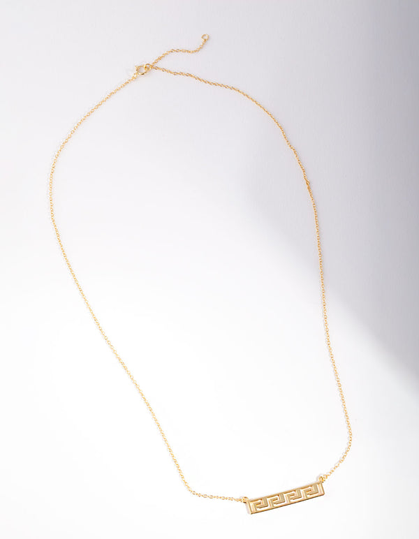 Gold Plated Sterling Silver Geometric Bar Necklace