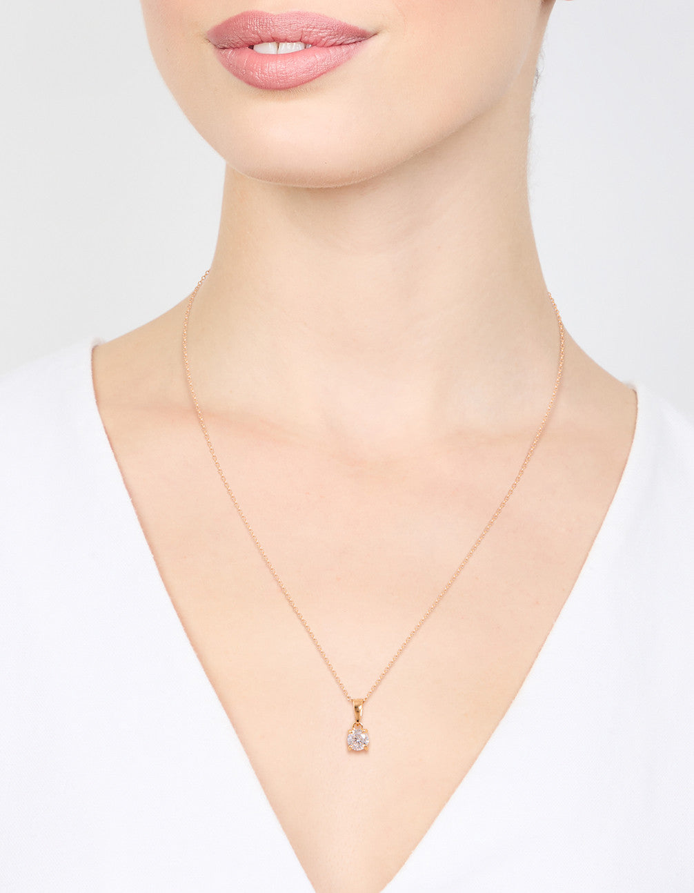 Gold Plated Sterling Silver Cubic Zirconia 1/2 Carat Bale Necklace