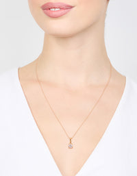 Gold Plated Sterling Silver Cubic Zirconia 1/2 Carat Bale Necklace - link has visual effect only