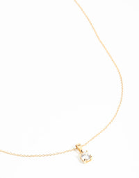 Gold Plated Sterling Silver Cubic Zirconia 1/2 Carat Bale Necklace - link has visual effect only