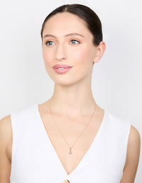 Gold Plated Sterling Silver Cubic Zirconia 1/2 Carat Bale Necklace - link has visual effect only