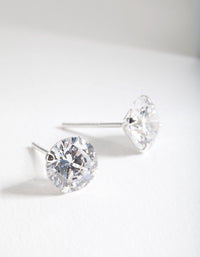Sterling Silver 2 Carat Cubic Zirconia Earrings - link has visual effect only