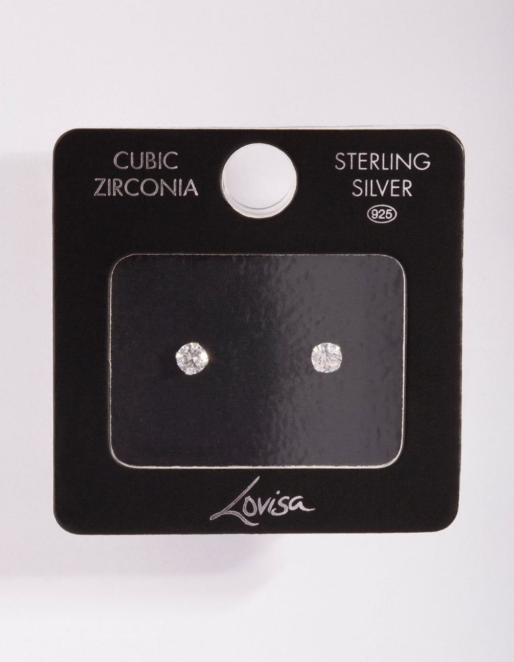 Sterling Silver Cubic Zirconia 1/4 Carat 4 Claw Stud Earrings