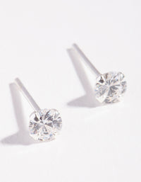 Sterling Silver Cubic Zirconia 1/4 Carat 4 Claw Stud Earrings - link has visual effect only