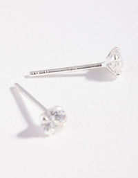 Sterling Silver Cubic Zirconia 1/4 Carat 4 Claw Stud Earrings - link has visual effect only