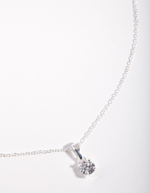 Sterling Silver Cubic Zirconia 1/2 Carat Bale Necklace