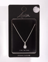 Sterling Silver Cubic Zirconia 1 Carat Bale Necklace - link has visual effect only