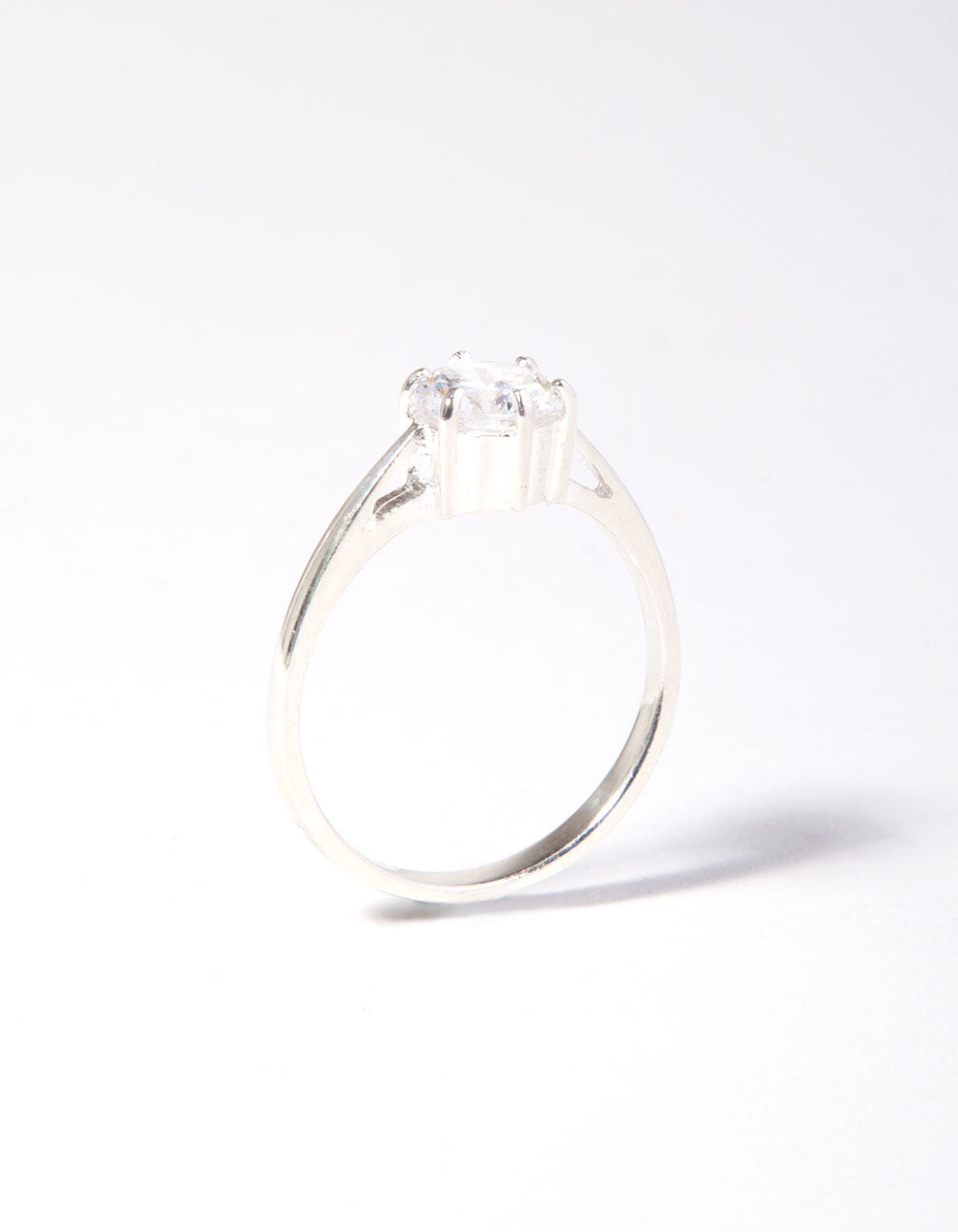 1 Carat 6 Claw Cubic Zirconia Sterling Silver Ring