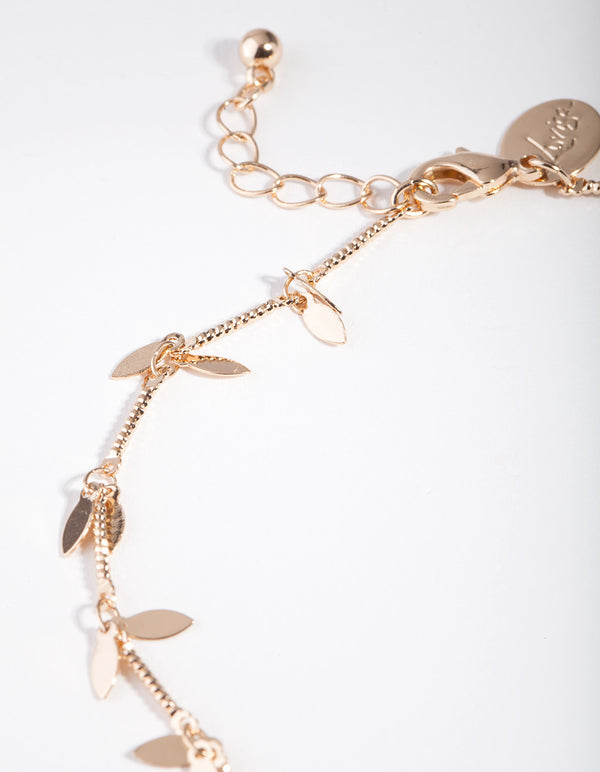 Gold Multi Leaf Anklet