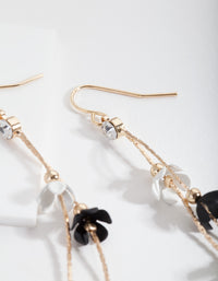 Black & White Flower Drop Earrings - link has visual effect only