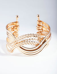 Gold Wavy Twist Cuff Bracelet - link has visual effect only