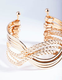 Gold Wavy Twist Cuff Bracelet - link has visual effect only