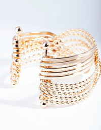 Gold Wavy Twist Cuff Bracelet - link has visual effect only
