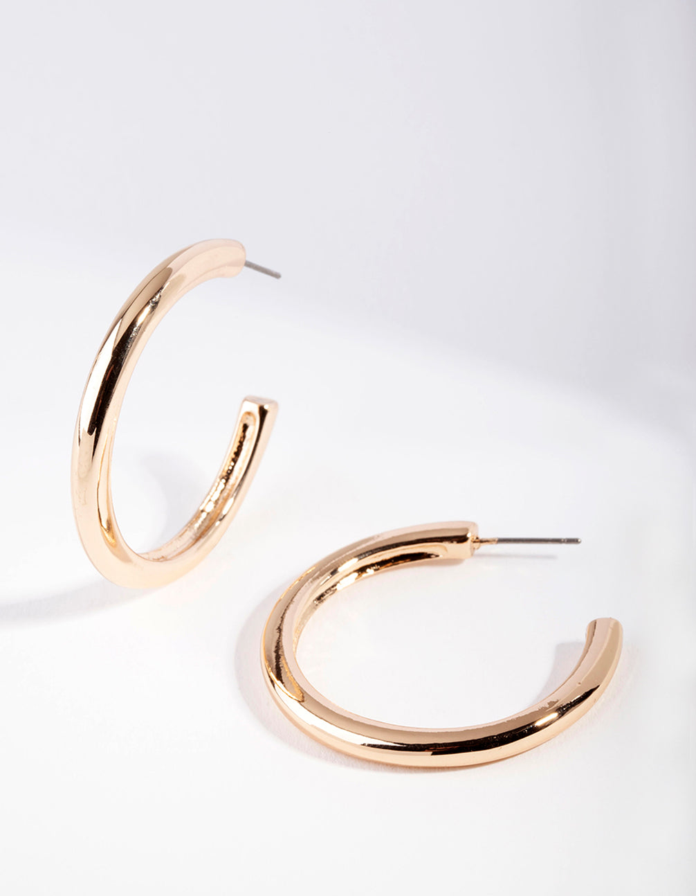 Gold Rounded C Hoop Earrings